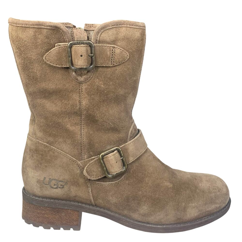 UGG Women’s Chaney Brown Suede Wool Lined Ankle Boot Size US 8